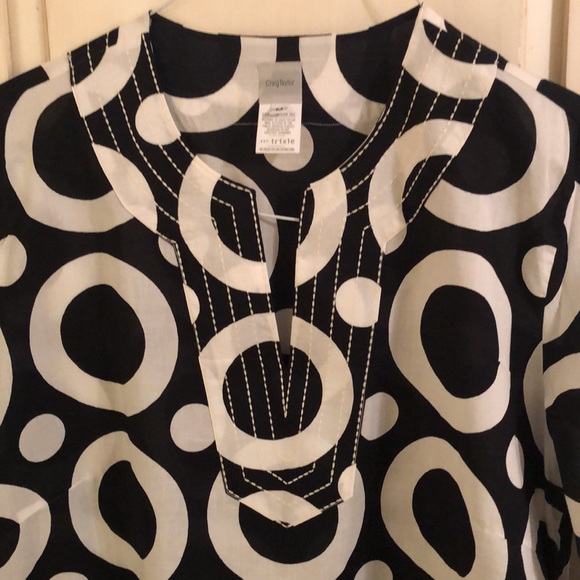 Craig Taylor black/white tunic size M - Picture 3 of 6